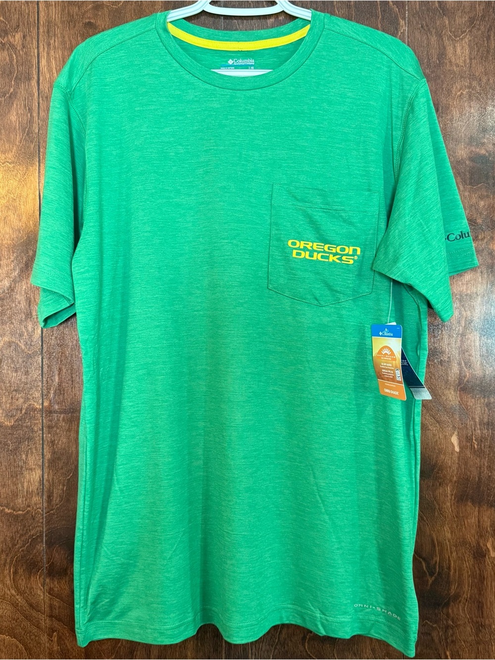Columbia PFG Oregon Ducks Mens Large Green Game Day Fishing Shirt NWT